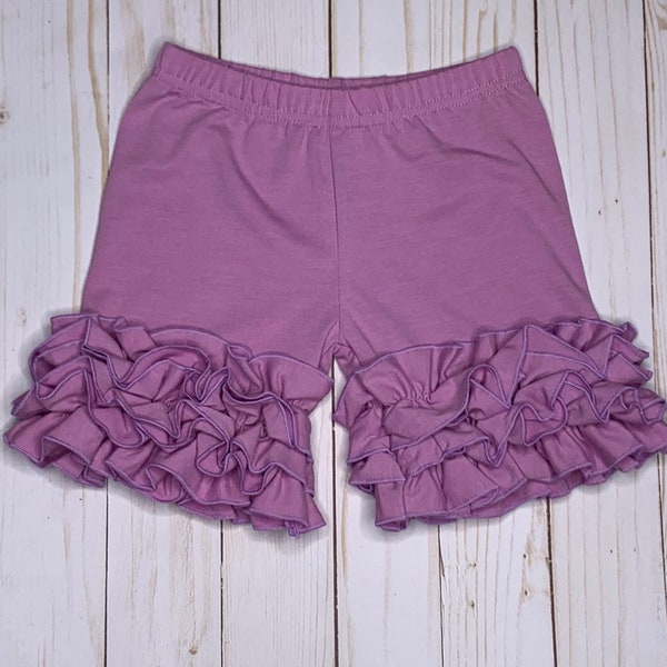 Lilac Icing Ruffle Shorts, summer shorts, boutique shorts, festival shorts