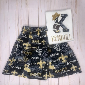 Saints Skirt with Letter And Name Embroidered Shirt