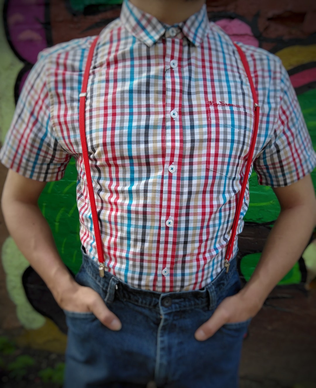 Super Narrow Suspenders Oxblood, Yellow, Red. Mod Skin Thin Braces