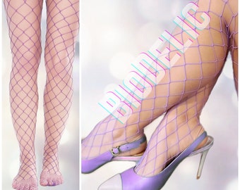 Spring Lavender Pantyhose. Fishnet Tights Pastel Color Stockings. Wedding Pantyhose. Cottagecore Leggings. Purple Stockings. Kawaii Leg Wear