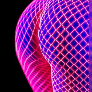 Hot PINK Fishnet Tights Rave Outfit NEON mesh stockings. Rave leg lingerie UV reactive pantyhose blacklight Fluorescent gift Festival Outfit