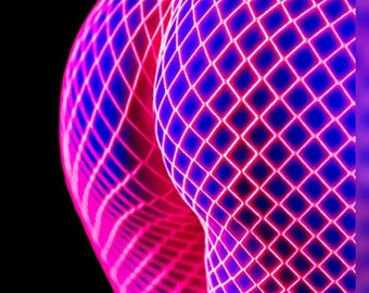 Hot PINK Fishnet Tights Rave Outfit NEON mesh stockings. Rave leg lingerie UV reactive pantyhose blacklight Fluorescent gift Festival Outfit