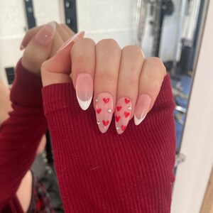 Valentine’s Day, French Tip, Press On Nails, Cute Trendy Nails, Valentine’s Day , French tip