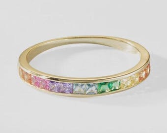 Anello Da Uomo Spinner LOVE Con Smalto Arcobaleno Intarsio In - Foto 14