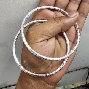 Handmade Hammered Bangle, Thick Heavy Silver Bangle, Stackable Bangle, 925 Sterling Silver Bangle, Beautiful Bangle, Women Bangle For Gift