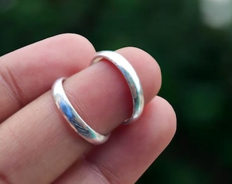 Anillo grueso de plata de ley hecho a mano: Joyería llamativa de estilo bohemio para mujer