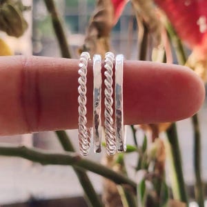 Silver Set Of 4 Rings, Stylish And Versatile, 925 Sterling Silver, Romantic Rose Day Gift, Elegant And Stackable Design, Perfect For Gifting