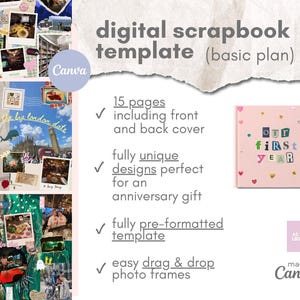 Digitales Sammelalbum/Fotobuch Canva Vorlage | Basic Plan (Jubiläumsgeschenke, Weihnachtsgeschenke, Geschenke für Freunde)