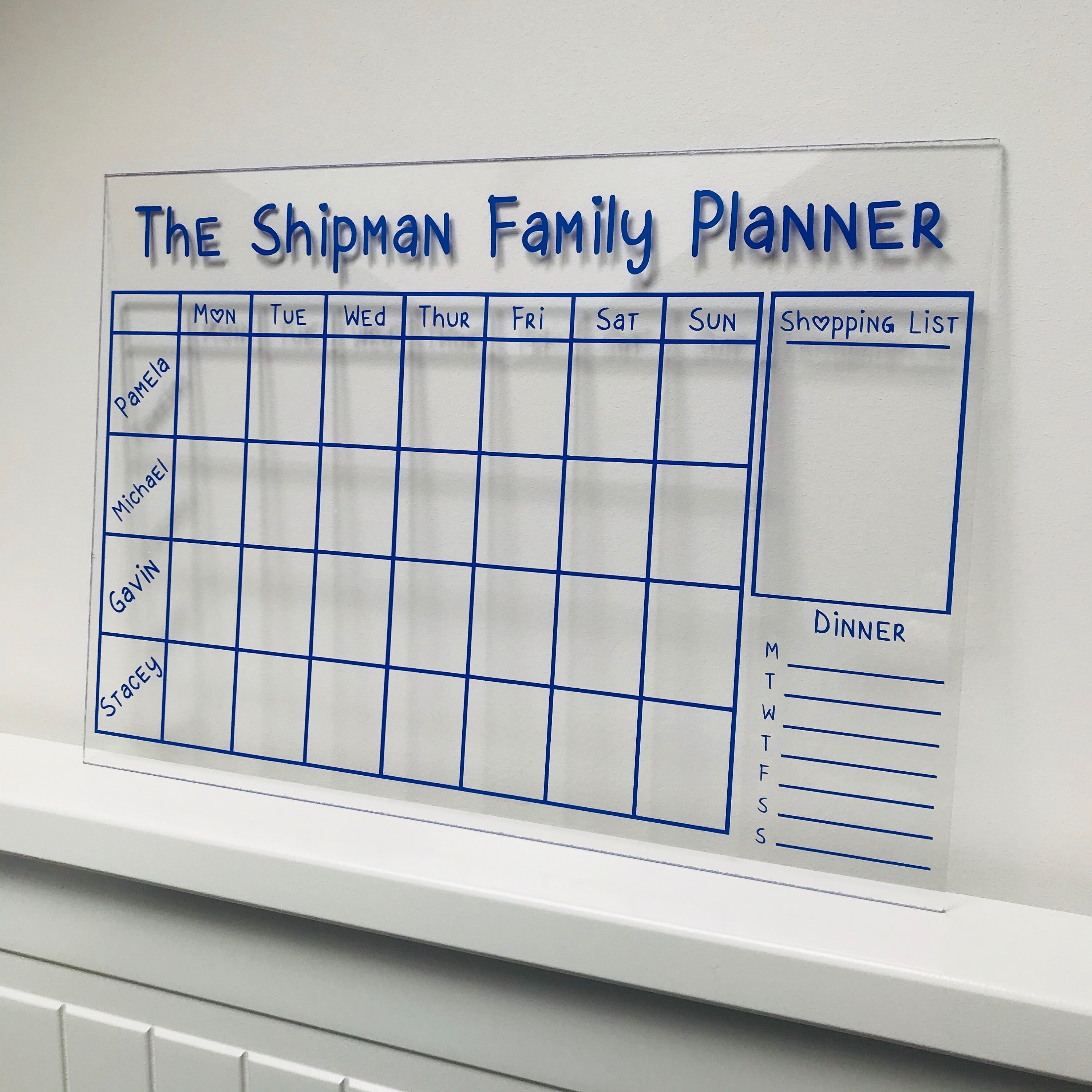 Weekly Perspex Wall Planner Etsy
