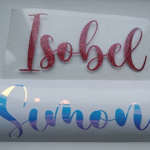 PERSONALISED Iron on/stick on vinyl names & labels, perfect for organising, gift ideas, baby clothes and much more!