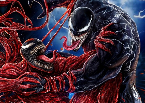 Venom vs Carnage Imagen Comestible Pastel de Cumpleaños Topper pastel venom Venom vs Carnage Imagen Comestible Pastel de Cumpleaños Topper