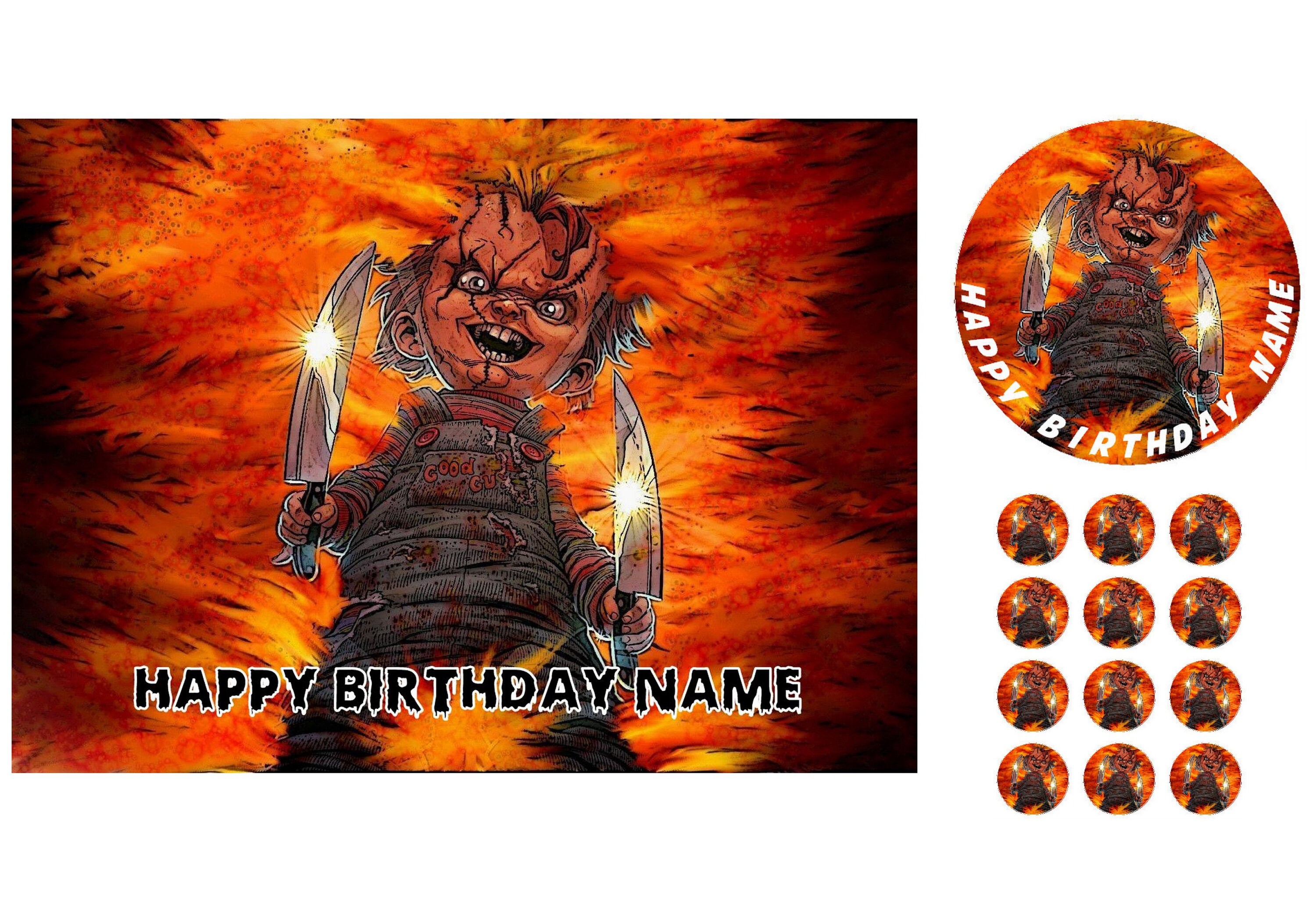Chucky Edible Image Birthday Cake Topper 1 4 Sheet 8 Etsy Chucky Edible Image Birthday Cake Topper 1 4 Sheet 8 Etsy
