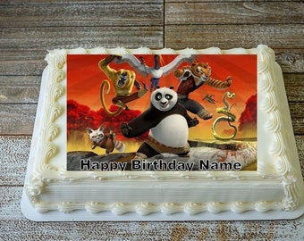 Kung Fu Panda Edible Cake Topper 1/4 Sheet Personalized