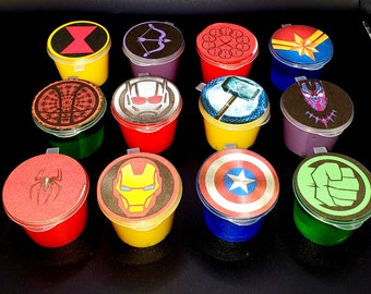 Avengers Slime Birthday Party Favors Pack of 12 Hulk Captain America Spiderman Black Panther