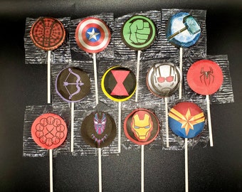 Avengers Suckers Lollipops Birthday Party Favors Pack 12  Hulk Captain America Iron Man Dr Strange