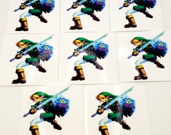 Legend of Zelda Link Temporary Tattoos Birthday Party Favors Pack of 8, 16 or 24 Large or Small