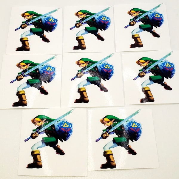 Legend of Zelda Link Temporary Tattoos Birthday Party Favors Pack of 8, 16 or 24 Large or Small