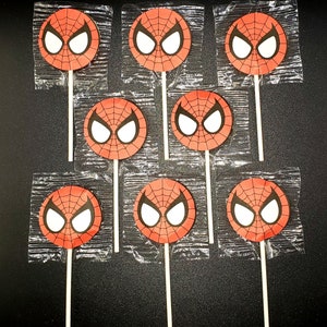 Spiderman Suckers Lollipops Birthday Party Favors Pack of 8, 12 or 16