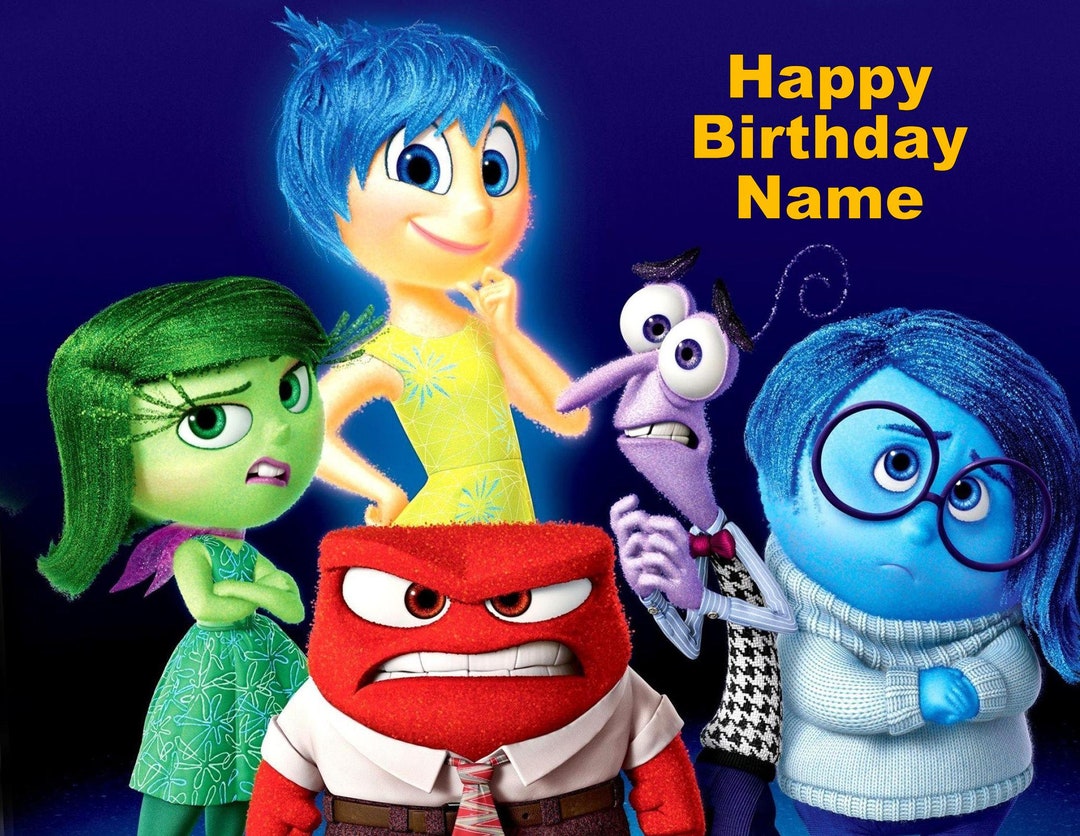 Inside Out 2 Edible Image Birthday Cake Topper 1/4 Sheet - Etsy