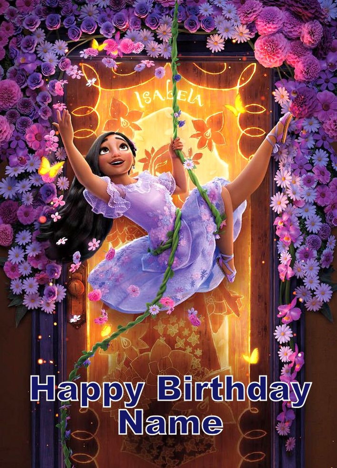 Disney Encanto Isabela Edible Birthday Cake Topper 1/4 Sheet Personalized -   Sweden
