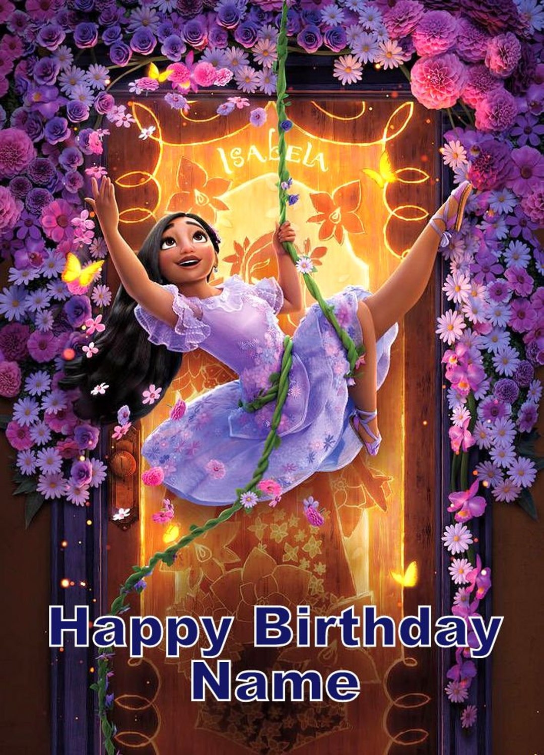 Disney Encanto Isabela Edible Birthday Cake Topper 1/4 Sheet