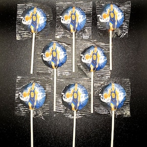 Steph Curry Warriors Suckers Lollipops Birthday Party Favors Pack of 8, 12 or 16