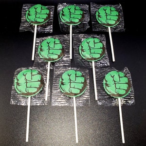 Incredible Hulk Suckers Lollipops Birthday Party Favors Pack of 8, 12 or 16