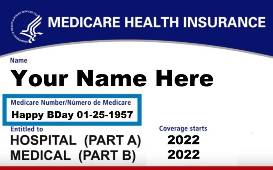 Medicare Card Edible Image Cake Topper 1/4 Sheet Personalized | Etsy