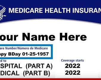 Medicare Card Edible Image Cake Topper 1/4 Sheet Personalized