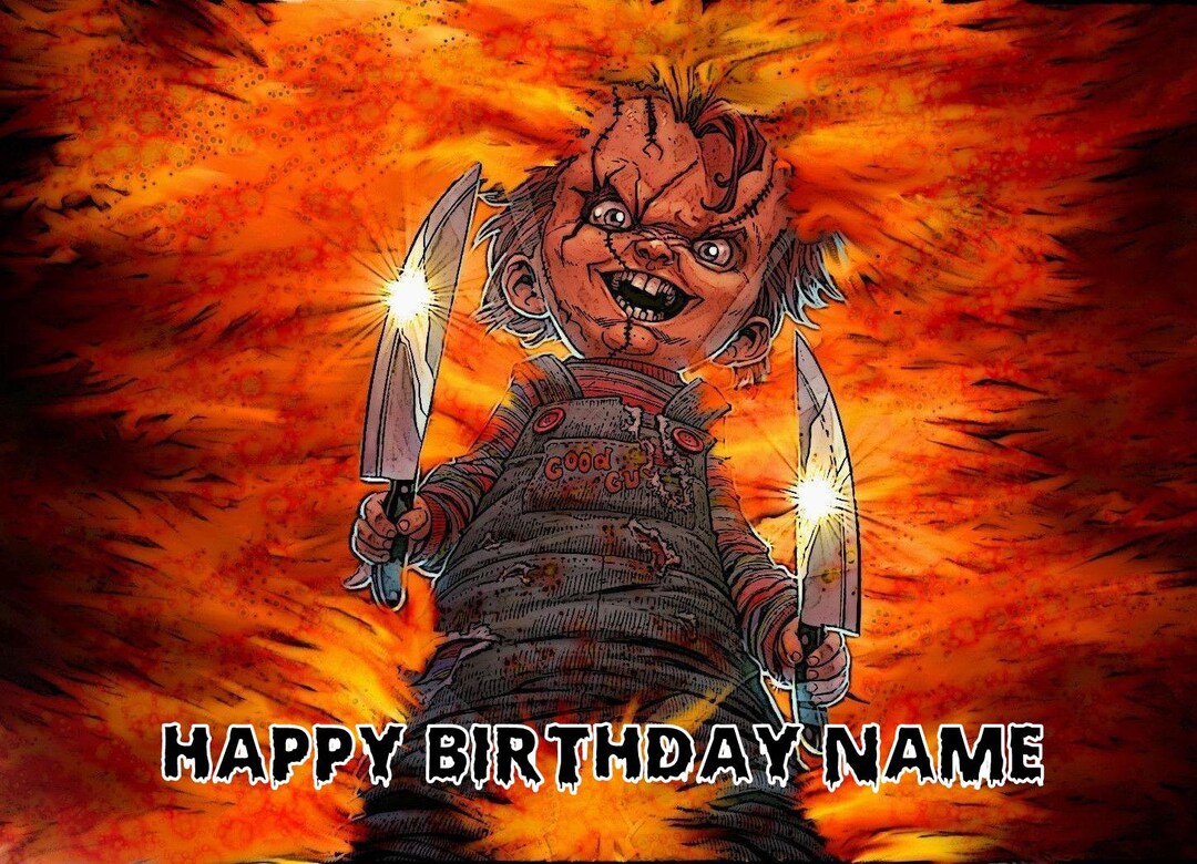 Chucky Edible Cake Topper Personalized 1 4 Sheet Or 8 Round Etsy Chucky Edible Cake Topper Personalized 1 4 Sheet Or 8 Round Etsy