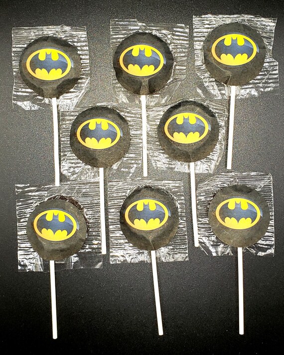 Batman Suckers Lollipops Birthday Party Favors Pack of 8 12