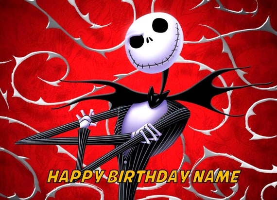 Jack Skellington Edible Image Birthday Cake Topper 1/4 Sheet | Etsy