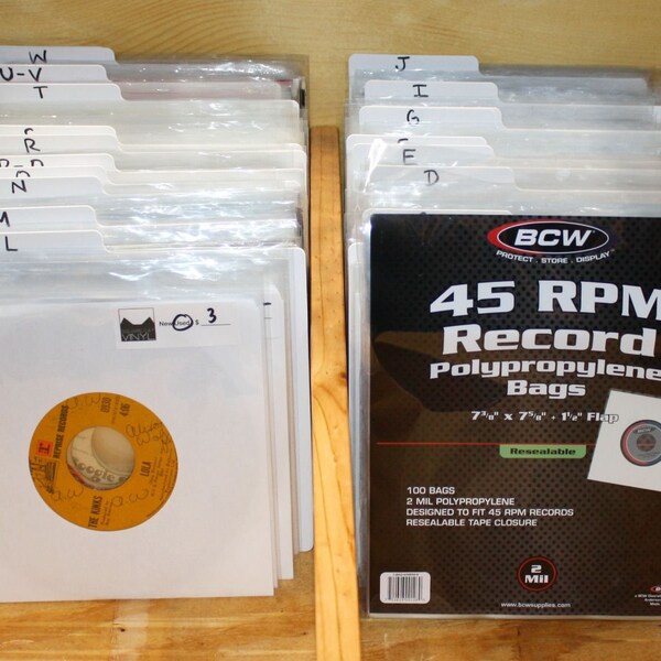 BCW Resealable 45 RPM Vinyl Record Bags (100 Bags Per Pack)
