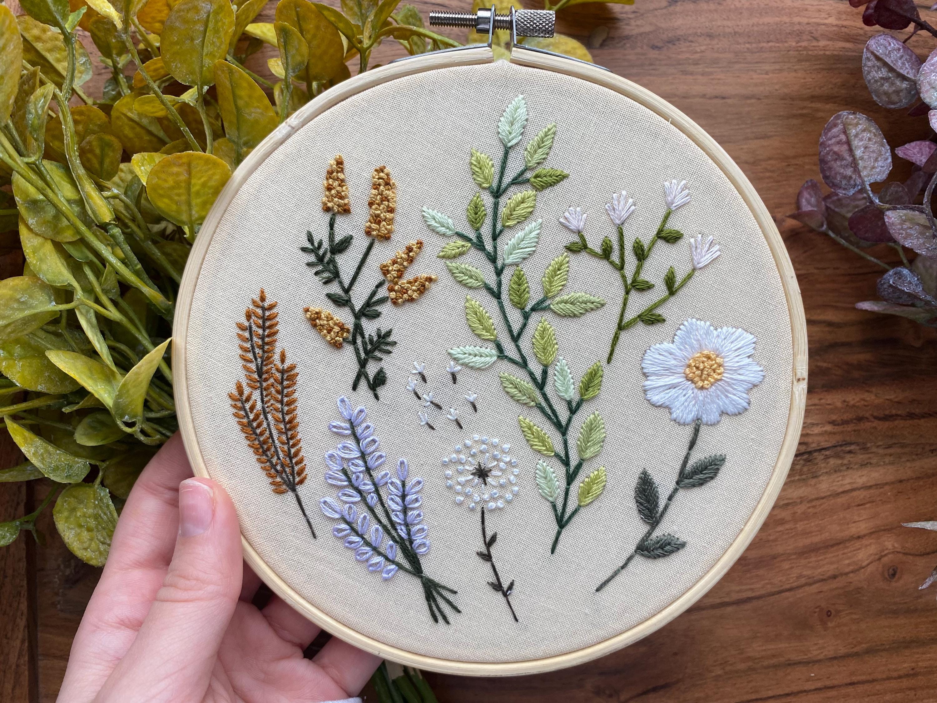 Spring Flowers Embroidery Hoop Art: Floral Wall Decor