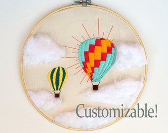 Customizable Hot Air Balloon Embroidery