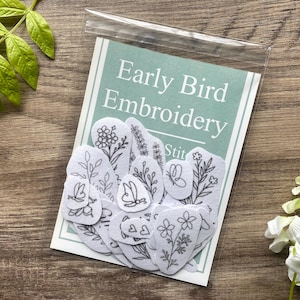 Spring Flowers Embroidery Patterns: Stick and Stitch Wash Away Stencil