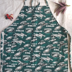 Philadelphia Eagles Adult Apron - Self tie with extra long straps and 2 large pockets