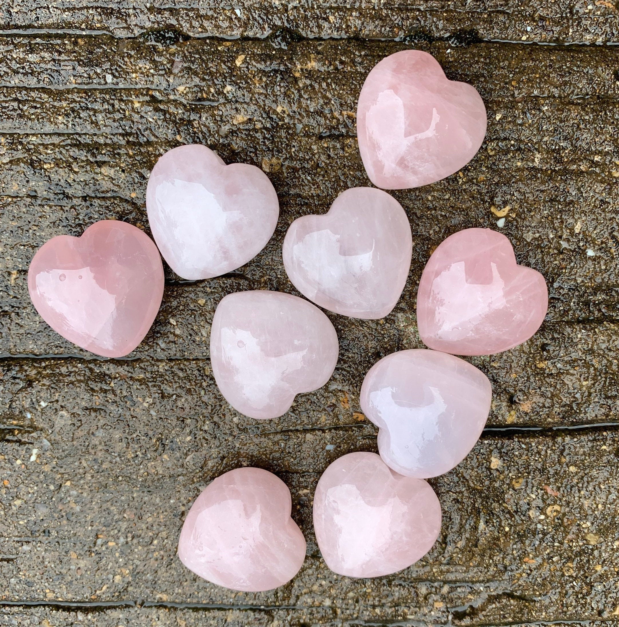 Mini rose quartz hearts crystal gifts home decor trinkets | Etsy