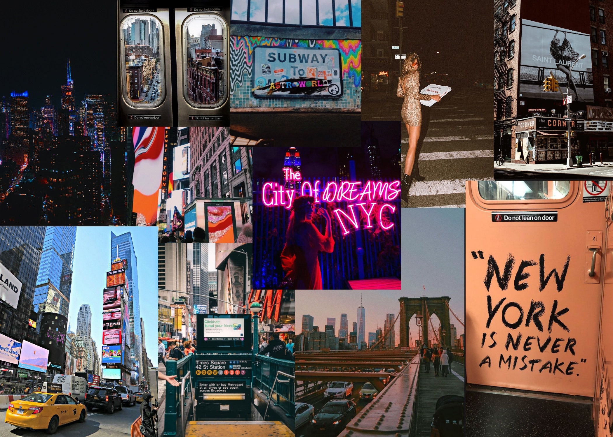 New York City Aesthetic 60 Picture Collage Kit Digital Etsy