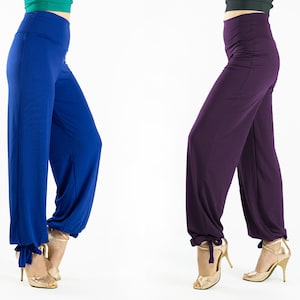 Different colors ''Nira'' tango pants, Wide pants, Argentine tango pants, Milonga pants, Dance pants, salsa pants, cuff Tango pants