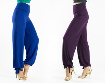 Different colors ''Nira'' tango pants, Wide pants, Argentine tango pants, Milonga pants,  Dance pants, salsa pants,  cuff Tango pants