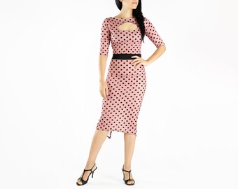 Different colors Polka dots ''Danisa'' tango dress, Pencil dress, Argentine tango dress, Evening dress, Elegant dress, Tango dress