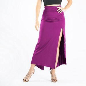 Lange &#39;&#39;Tiana&#39;&#39; tango rok, wikkel rok, Argentijnse tango rok, Milonga rok, dans rok, salsa rok, Tango gleuf rok, Tango rok