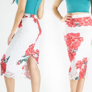 Printed XS lace tango skirt, Argentine tango skirt, Milonga skirt, Jersey skirt, Pencil skirt, Tango skirt, Party skirt,