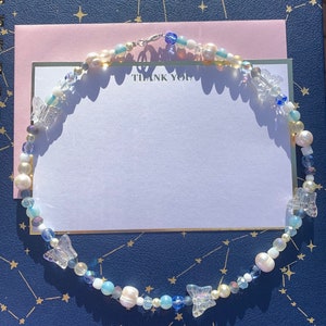 Periwinkle Pearl Beaded Necklace