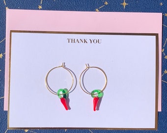 Chilli Pepper Drop Earrings