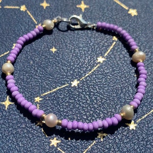 Purple Pearl Beaded Bracelet