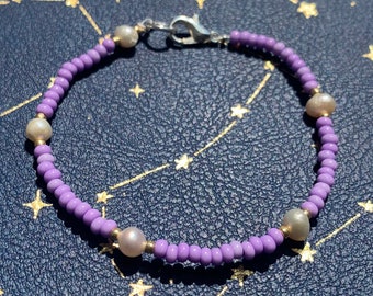 Purple Pearl Beaded Bracelet