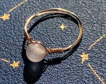 Wire Wrapped Rose Quartz Orb Ring