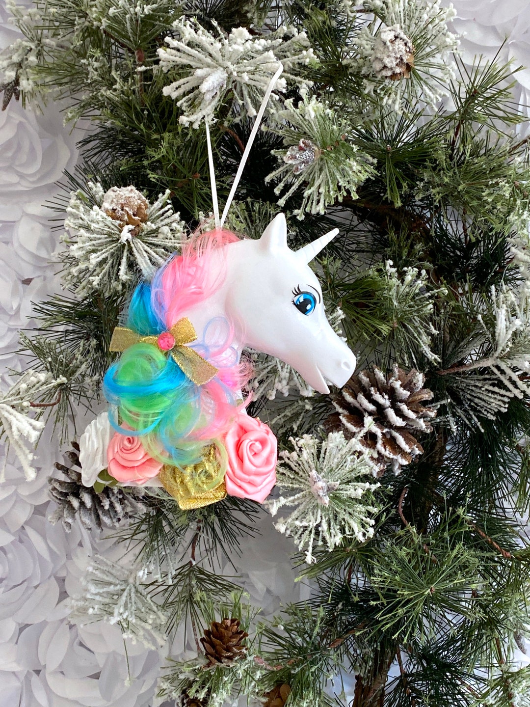Unicorn Christmas Tree with Iridescent Decorations from Oriental Trading
